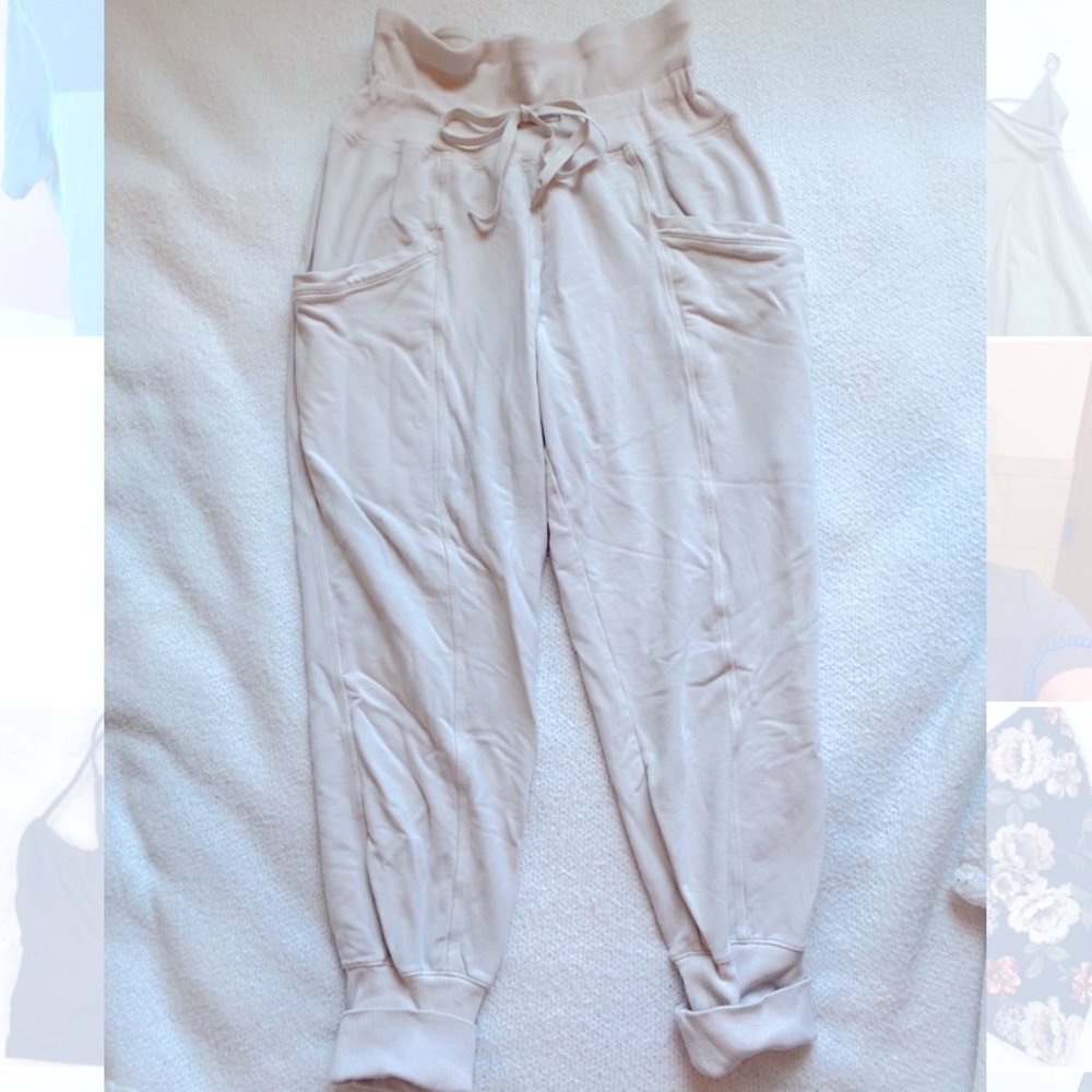 Cream white comfy athletic joggers